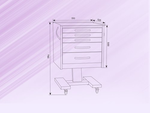 Тумба подкатная с 5 ящиками