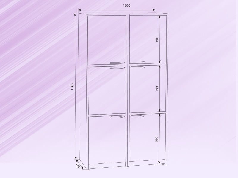 Шкаф двухстворчатый распашной с полками и штангой чертежи и размеры
